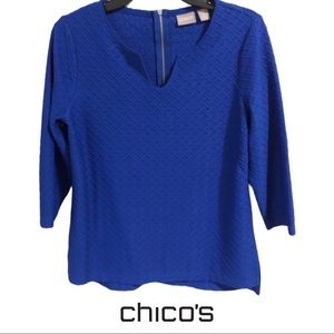 Chico’s | Royal blue textured blouse